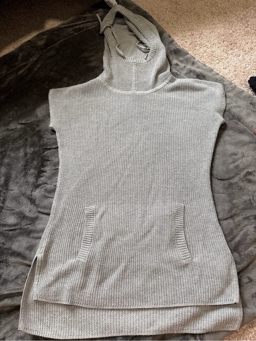 Athleta Light Gray Cowl Neck Tunic Sweater